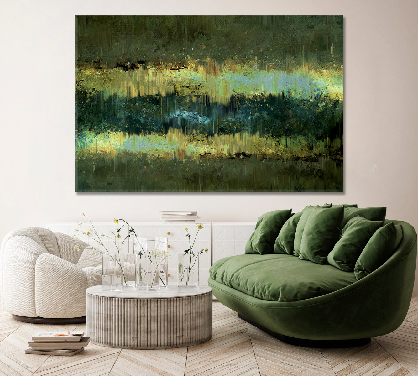 Abstract Grunge Landscape Expressionism Art Canvas Print ArtLexy 1 Panel 24"x16" inches 