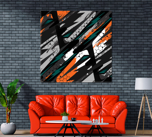 Abstract Urban Camouflage Canvas Print ArtLexy 1 Panel 12"x12" inches 