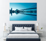 Manhattan Skyline and Brooklyn Bridge Canvas Print ArtLexy 1 Panel 24"x16" inches 