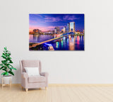 Jacksonville on St. Johns River at Dawn Florida Canvas Print ArtLexy 1 Panel 24"x16" inches 