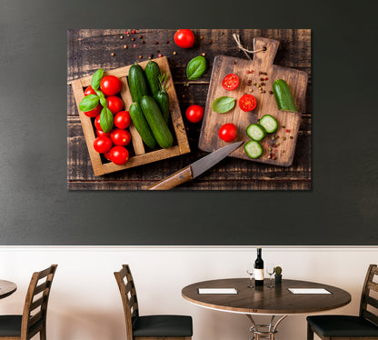 Tomatoes and Cucumbers Canvas Print ArtLexy 1 Panel 24"x16" inches 