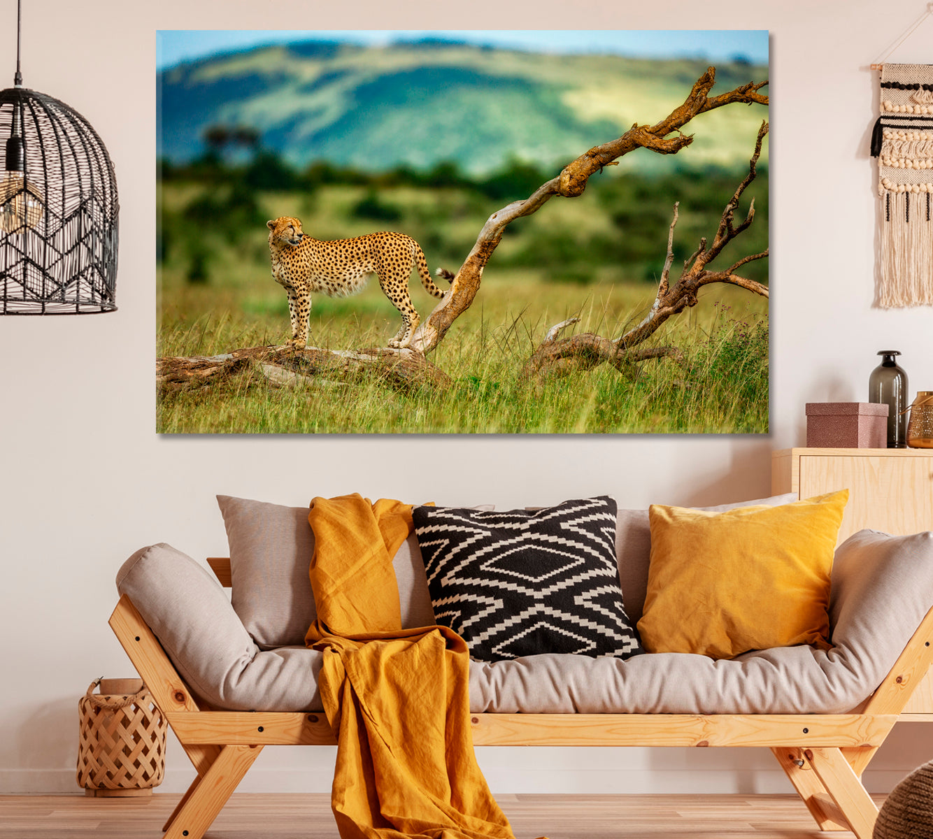 Cheetah in Masai Mara Kenya Canvas Print ArtLexy 1 Panel 24"x16" inches 
