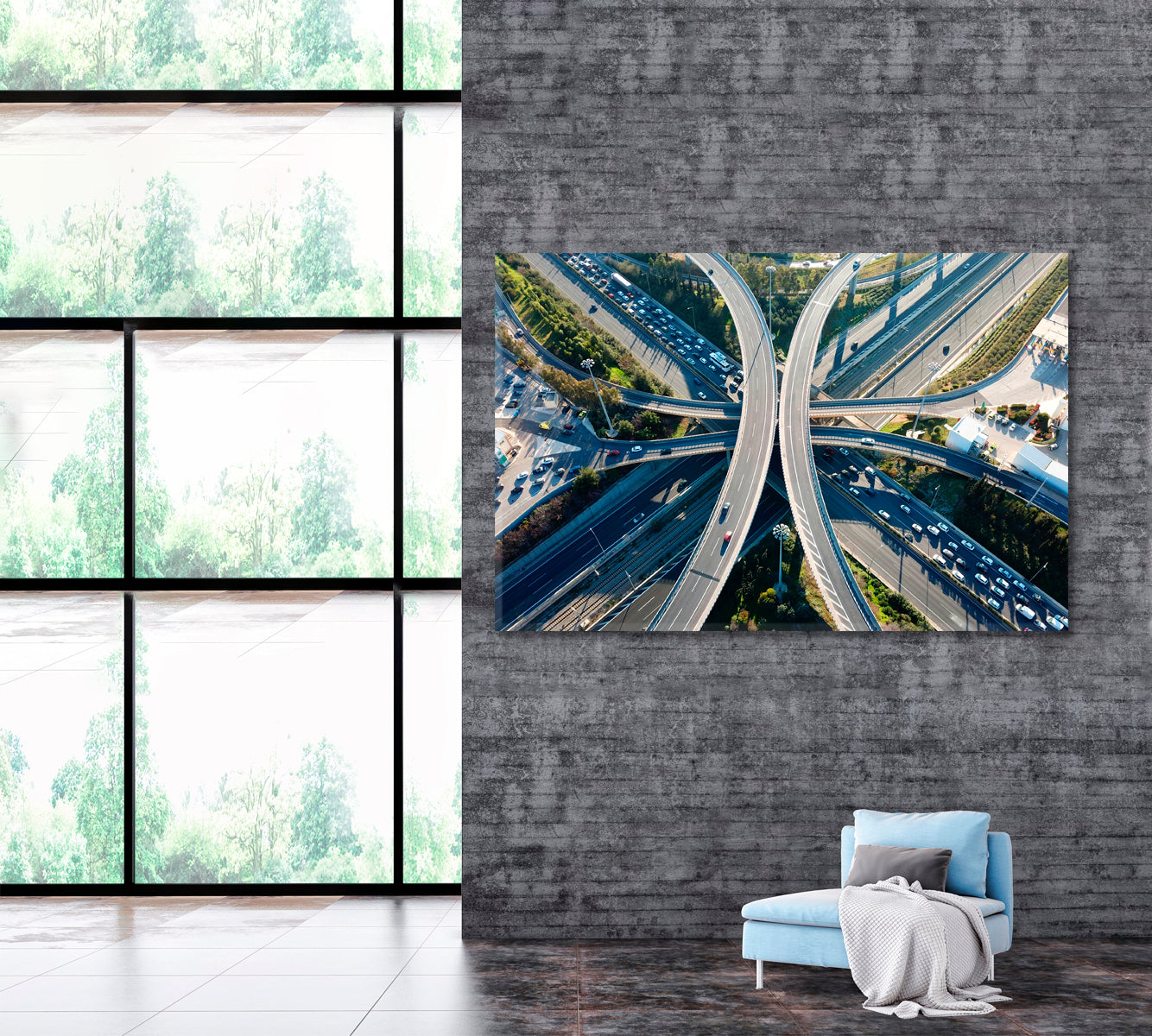 Multi Level Highway Canvas Print ArtLexy 1 Panel 24"x16" inches 