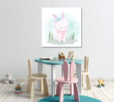 Cute Rabbit with Scarf Canvas Print ArtLexy   