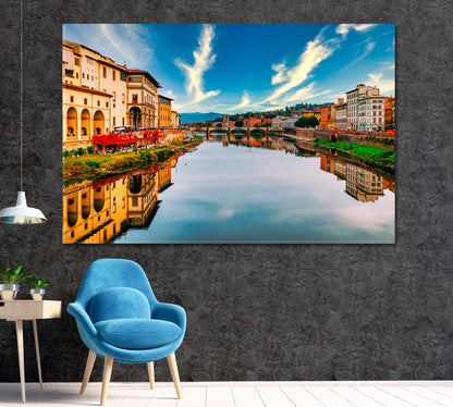 Arno River in Florence Canvas Print ArtLexy 1 Panel 24"x16" inches 