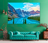 Valley of Ten Peaks with Moraine Lake Banff National Park Canada Canvas Print ArtLexy 1 Panel 24"x16" inches 