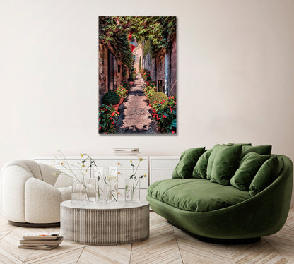 French Street in Saint Paul De Vence Canvas Print ArtLexy 1 Panel 16"x24" inches 
