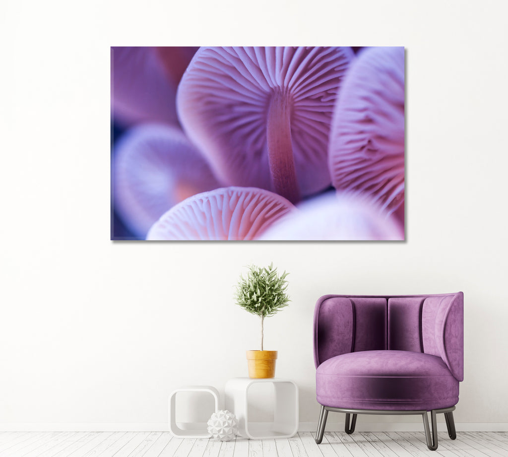 Abstract Pastel Purple Mushrooms Caps Canvas Print ArtLexy   