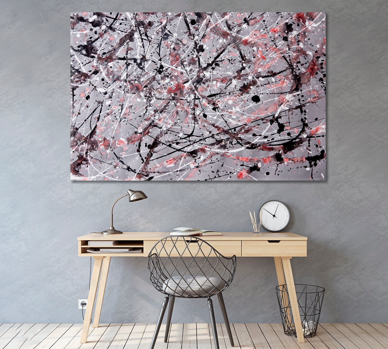 Abstract Expressionism Drip Pattern Canvas Print ArtLexy 1 Panel 24"x16" inches 
