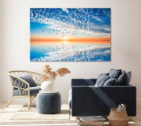 Stunning Sunset in Calm Sea Canvas Print ArtLexy   