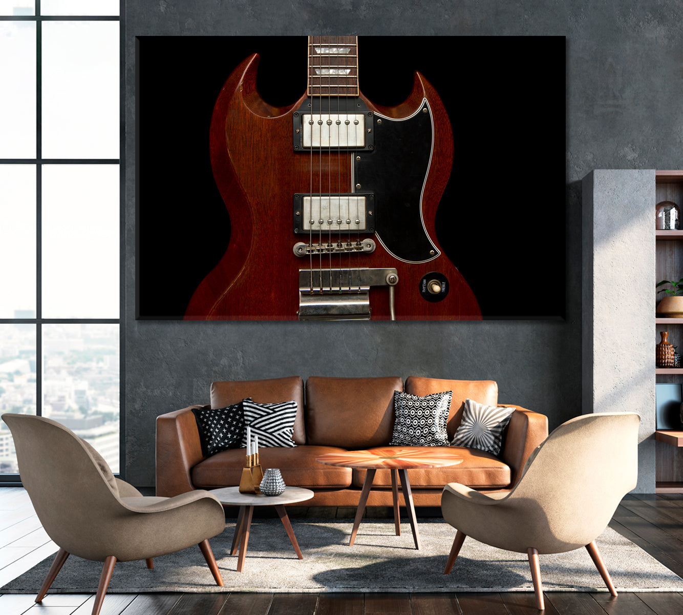 Gibson SG 1964 Electric Guitar Canvas Print ArtLexy 1 Panel 24"x16" inches 