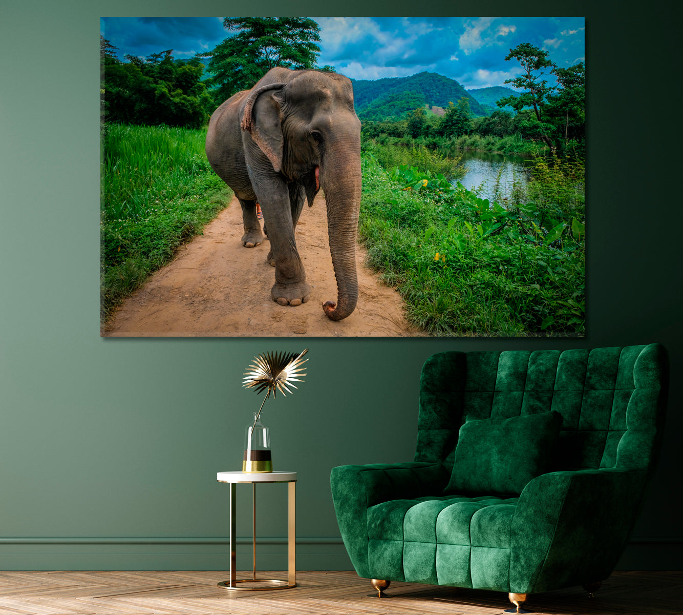 Asian Elephant at Elephant Nature Park in Chiang Mai Thailand Canvas Print ArtLexy 1 Panel 24"x16" inches 