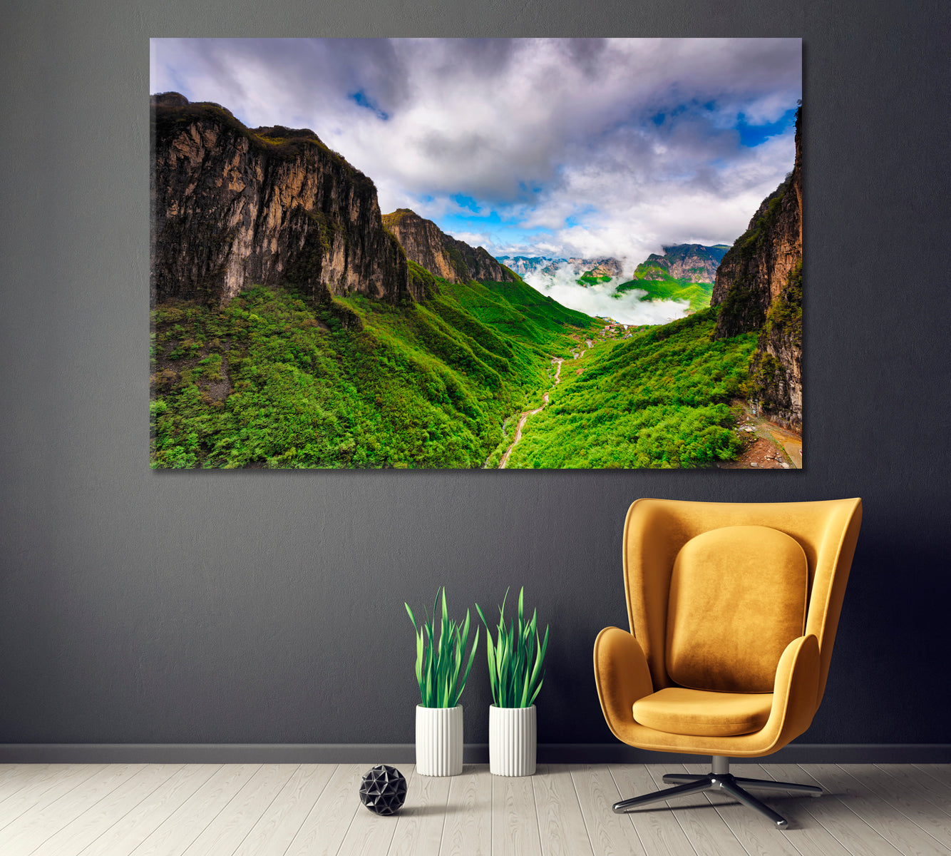 Stunning Mountain Landscape China Canvas Print ArtLexy 1 Panel 24"x16" inches 