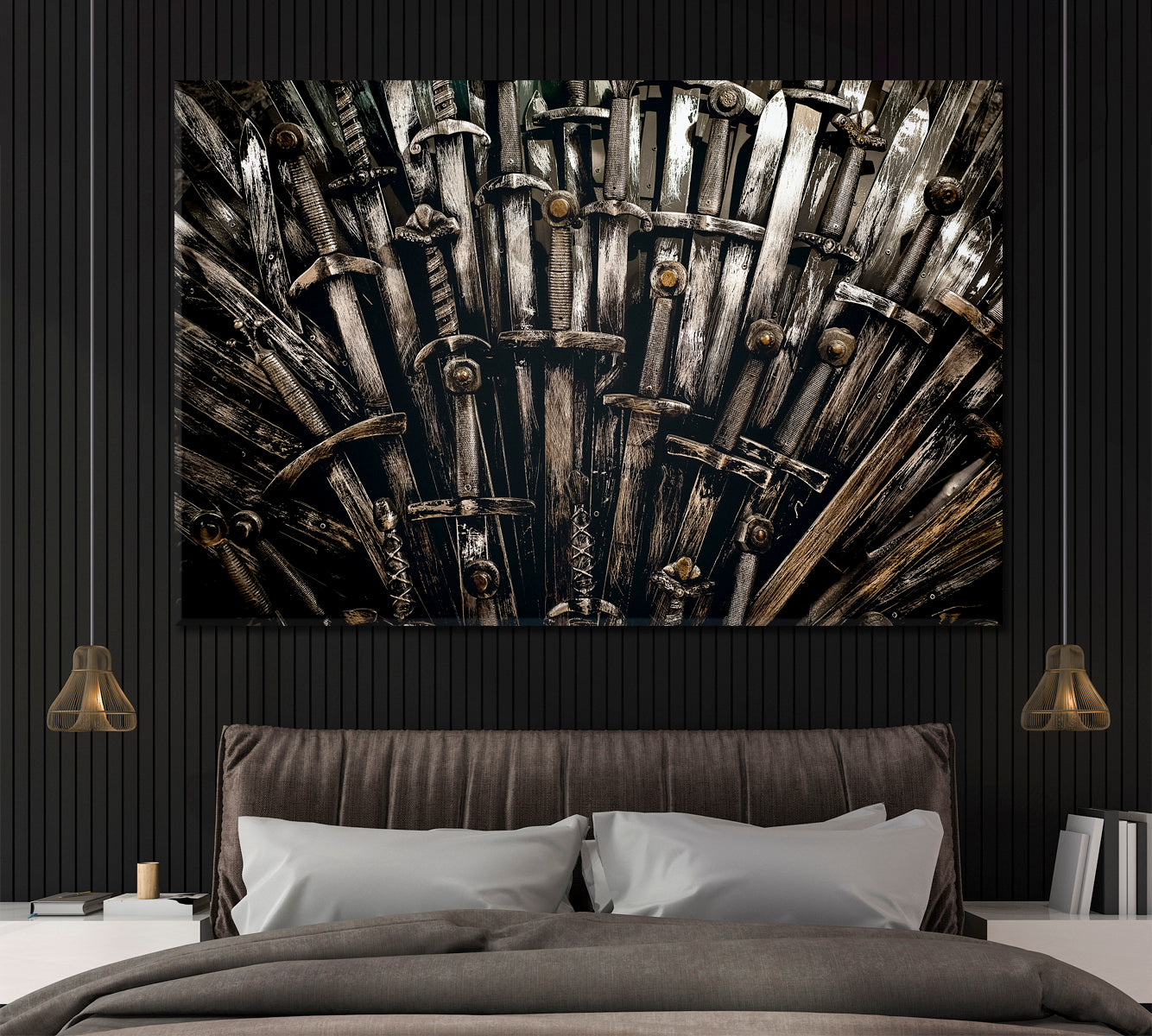 Knight Swords Canvas Print ArtLexy 1 Panel 24"x16" inches 
