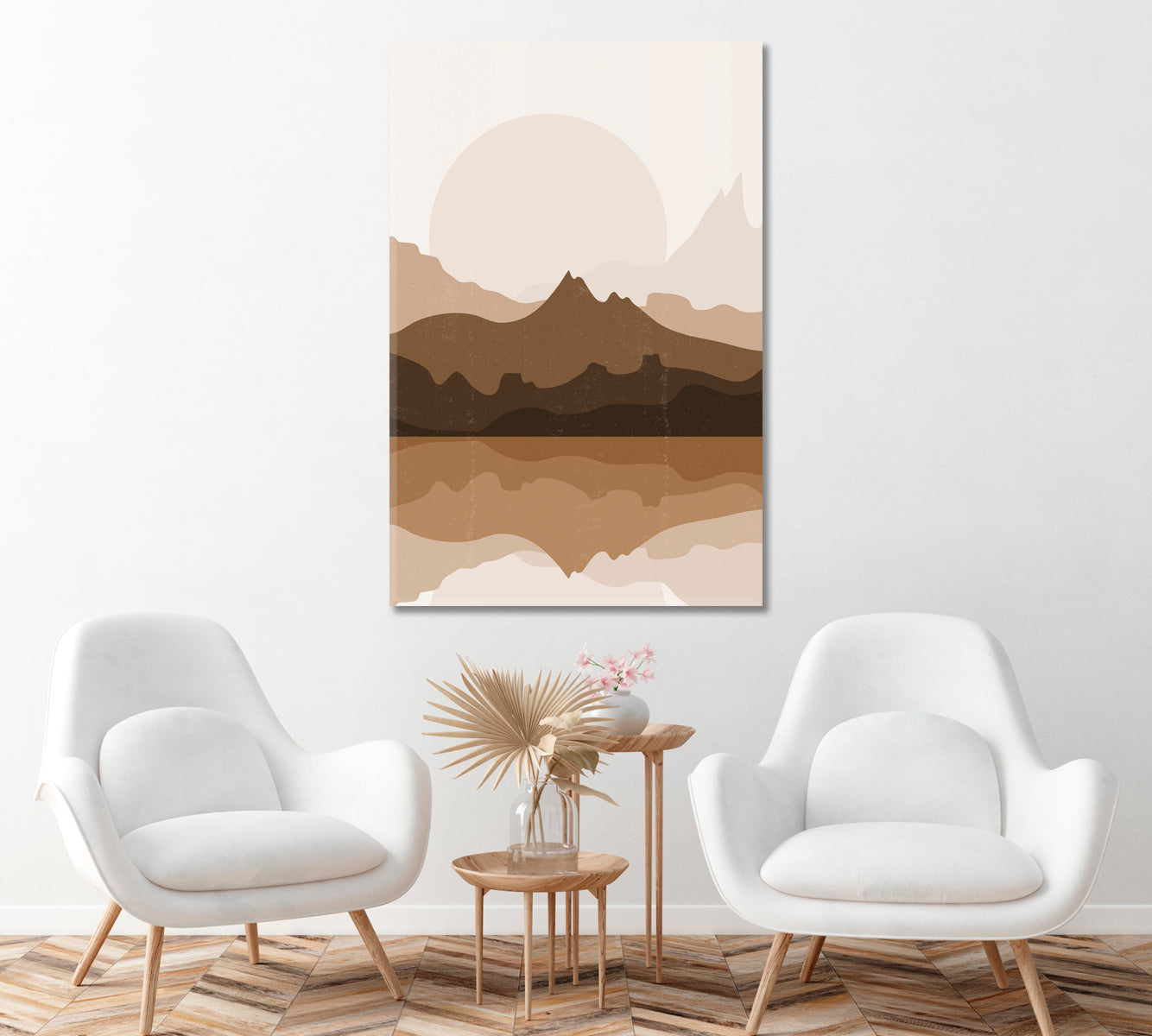 Abstract Minimalist Mountain Sunset Canvas Print ArtLexy   