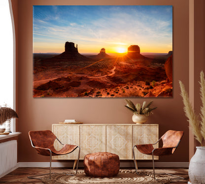 Monument Valley Navajo Tribal Park Arizona USA Canvas Print ArtLexy 1 Panel 24"x16" inches 