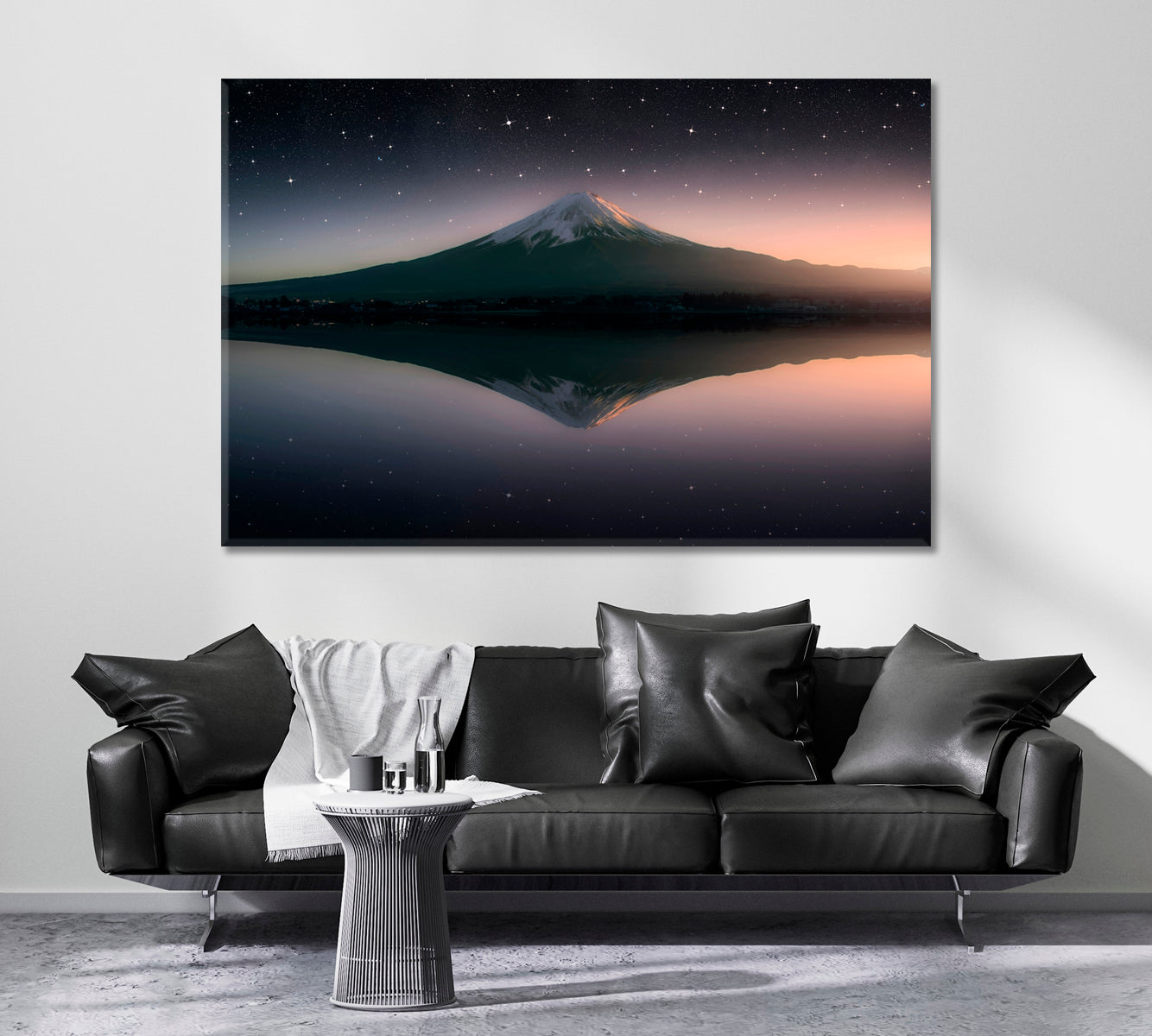 Mount Fuji Reflection in Kawaguchi Lake Japan Canvas Print ArtLexy   