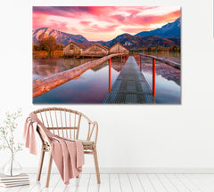 Kochel Lake in Bavarian Alps Germany Canvas Print ArtLexy 1 Panel 24"x16" inches 
