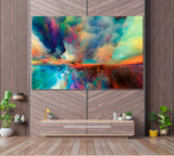 Multicolor Abstract Clouds Canvas Print ArtLexy 1 Panel 24"x16" inches 