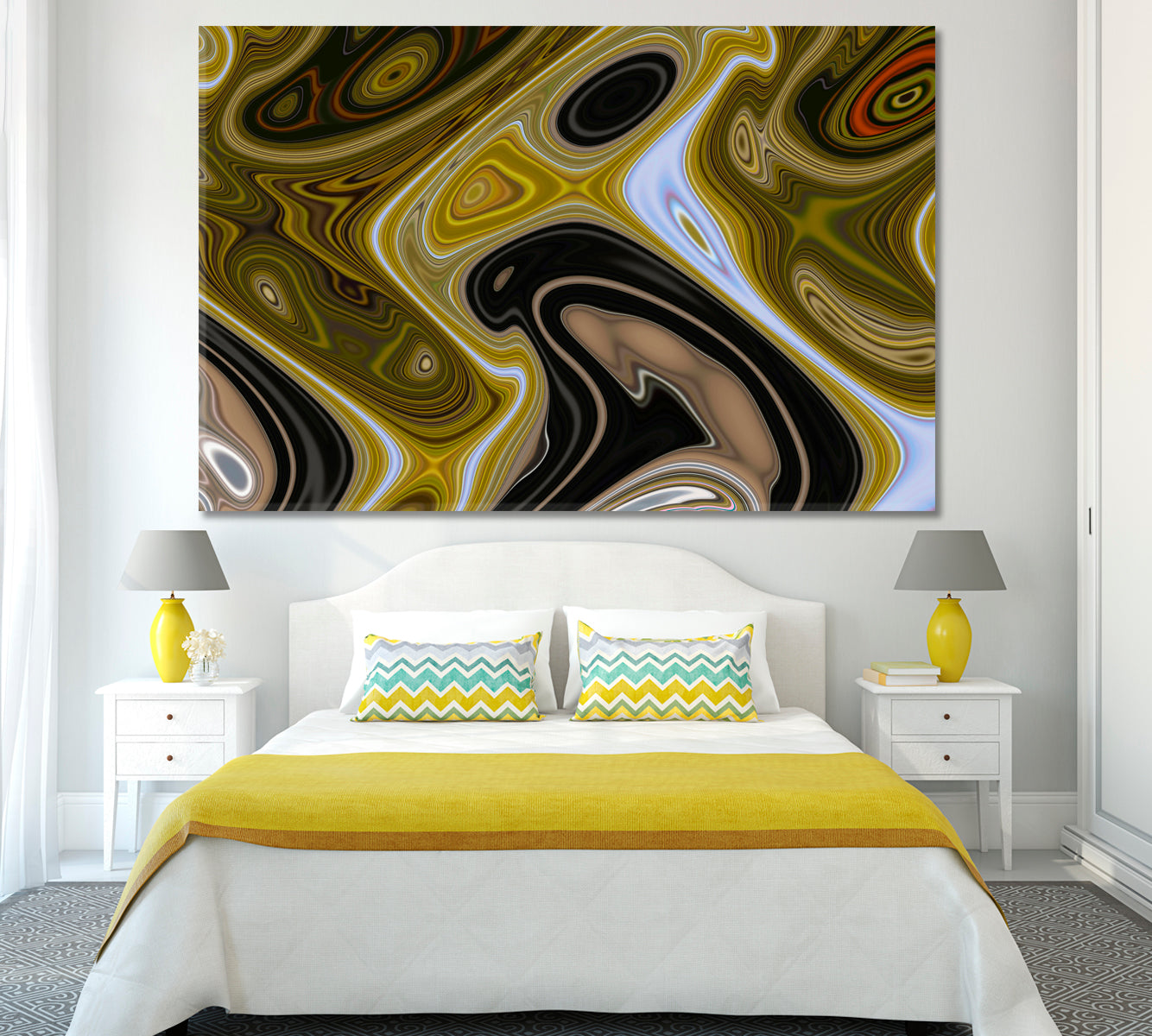 Abstract Psychedelic Swirl Pattern Canvas Print ArtLexy 1 Panel 24"x16" inches 