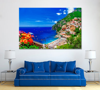Amalfi Coast Italy Canvas Print ArtLexy 1 Panel 24"x16" inches 
