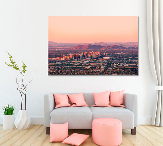 Phoenix Skyline at Sunset Canvas Print ArtLexy 1 Panel 24"x16" inches 