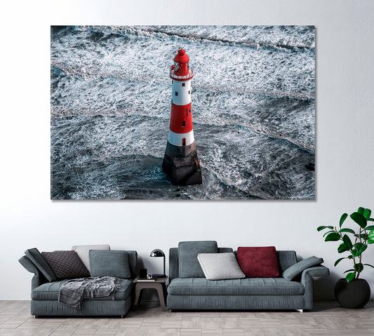 Beachy Head Lighthouse East Sussex England Canvas Print ArtLexy 1 Panel 24"x16" inches 