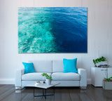 Blue Indian Ocean Maldives Canvas Print ArtLexy 1 Panel 24"x16" inches 