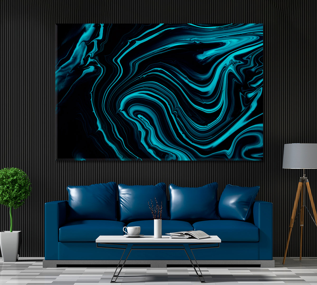 Abstract Liquid Swirl Pattern Canvas Print ArtLexy 1 Panel 24"x16" inches 