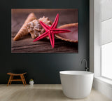 Starfish and Seashells Canvas Print ArtLexy 1 Panel 24"x16" inches 