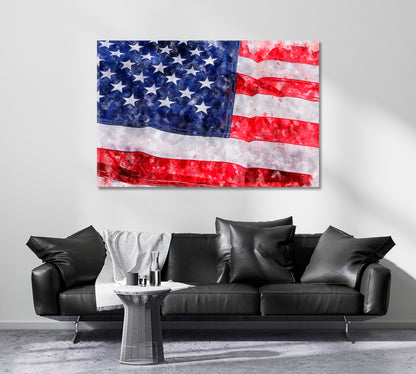 Creative Abstract American Flag Canvas Print ArtLexy   