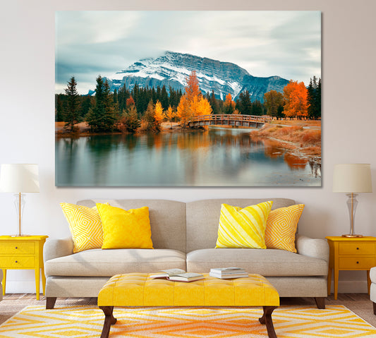 Two Jack Lake Banff National Park Canada Canvas Print ArtLexy 1 Panel 24"x16" inches 