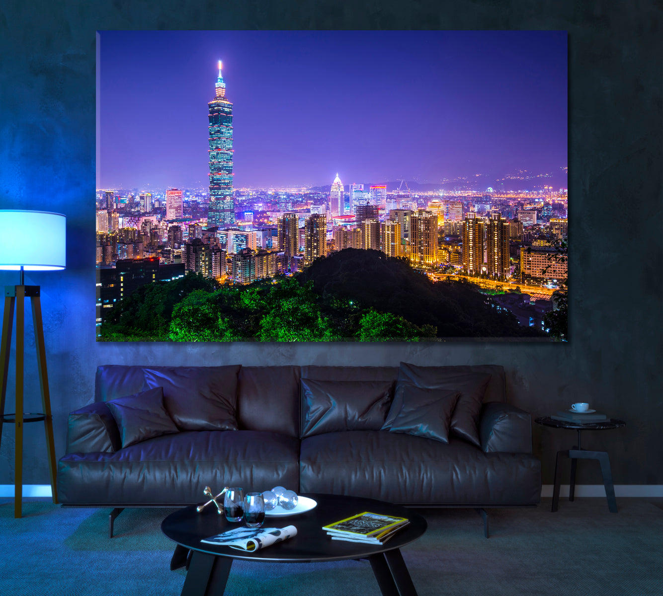 Modern Office Buildings in Taipei Taiwan Canvas Print ArtLexy 1 Panel 24"x16" inches 