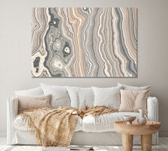 Abstract Curly Marble Canvas Print ArtLexy 1 Panel 24"x16" inches 