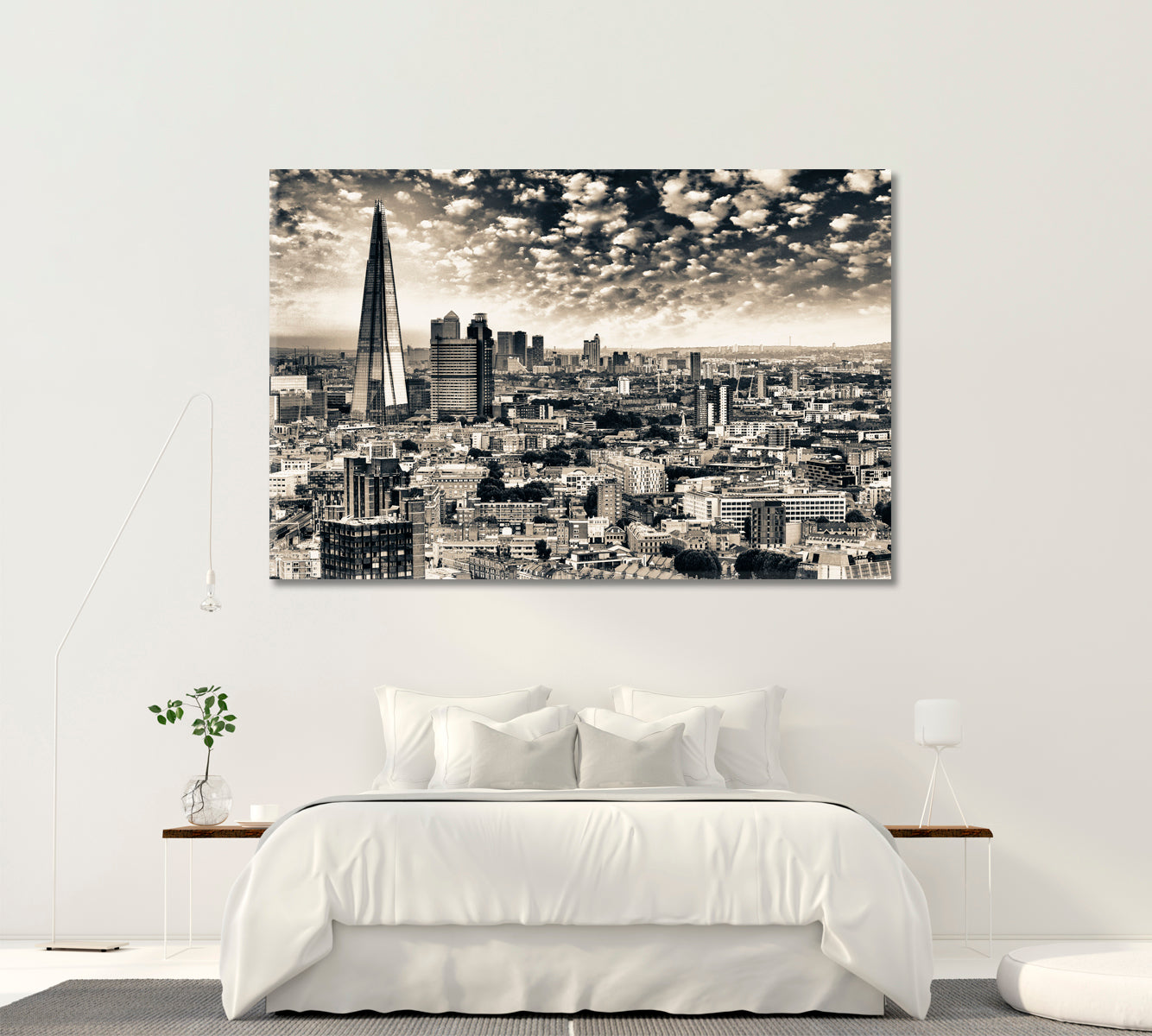 London Skyline at Dusk Canvas Print ArtLexy 1 Panel 24"x16" inches 