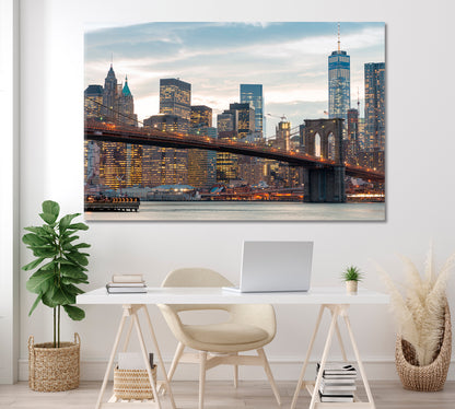 Downtown Manhattan New York City Canvas Print ArtLexy 1 Panel 24"x16" inches 