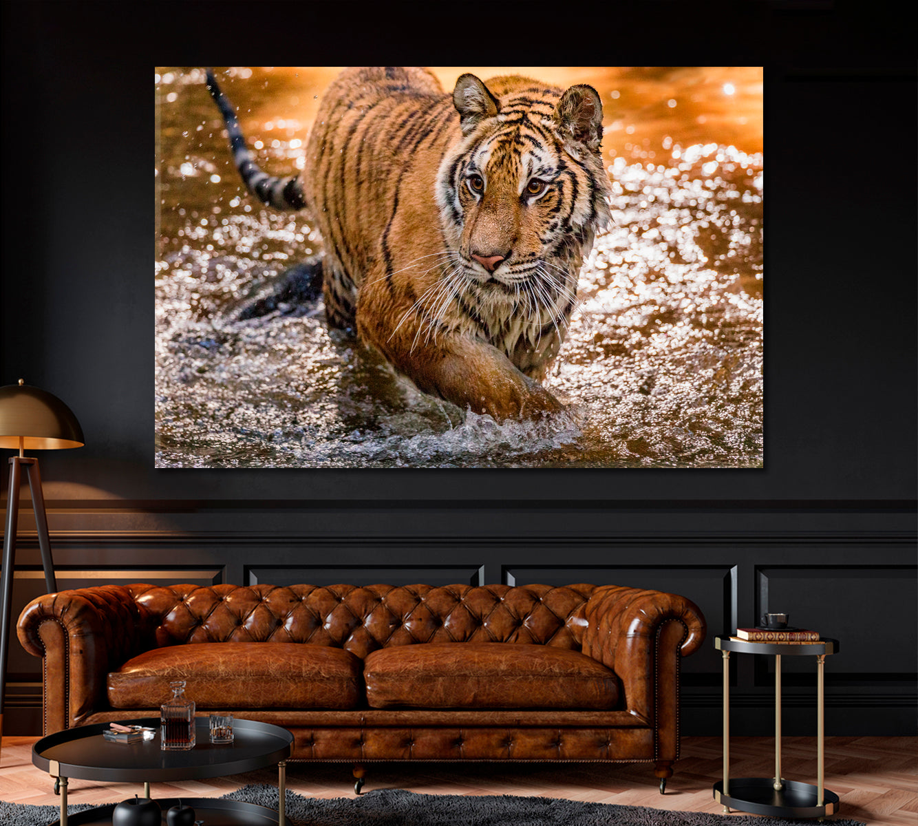 Siberian Tiger in Taiga Russia Canvas Print ArtLexy 1 Panel 24"x16" inches 