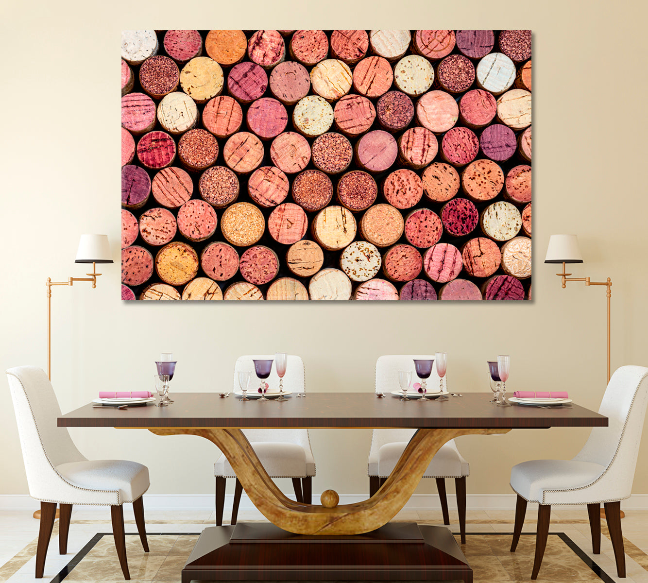 Wine Corks Canvas Print ArtLexy 1 Panel 24"x16" inches 
