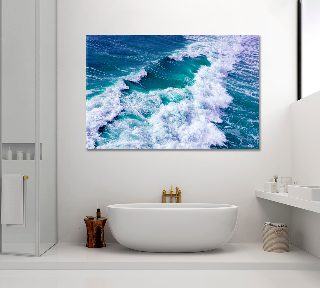 Ocean Waves Canvas Print ArtLexy 1 Panel 24"x16" inches 