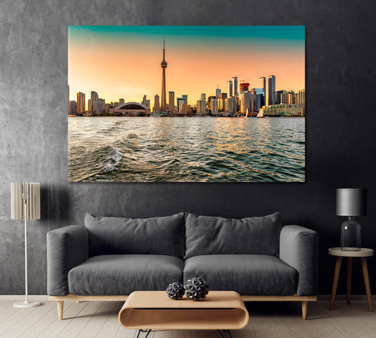 Toronto Skyline at Sunset Canada Canvas Print ArtLexy   