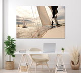 Yacht Racing Canvas Print ArtLexy 1 Panel 24"x16" inches 