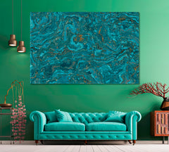 Luxury Curly Onyx with Golden Veins Canvas Print ArtLexy 1 Panel 24"x16" inches 