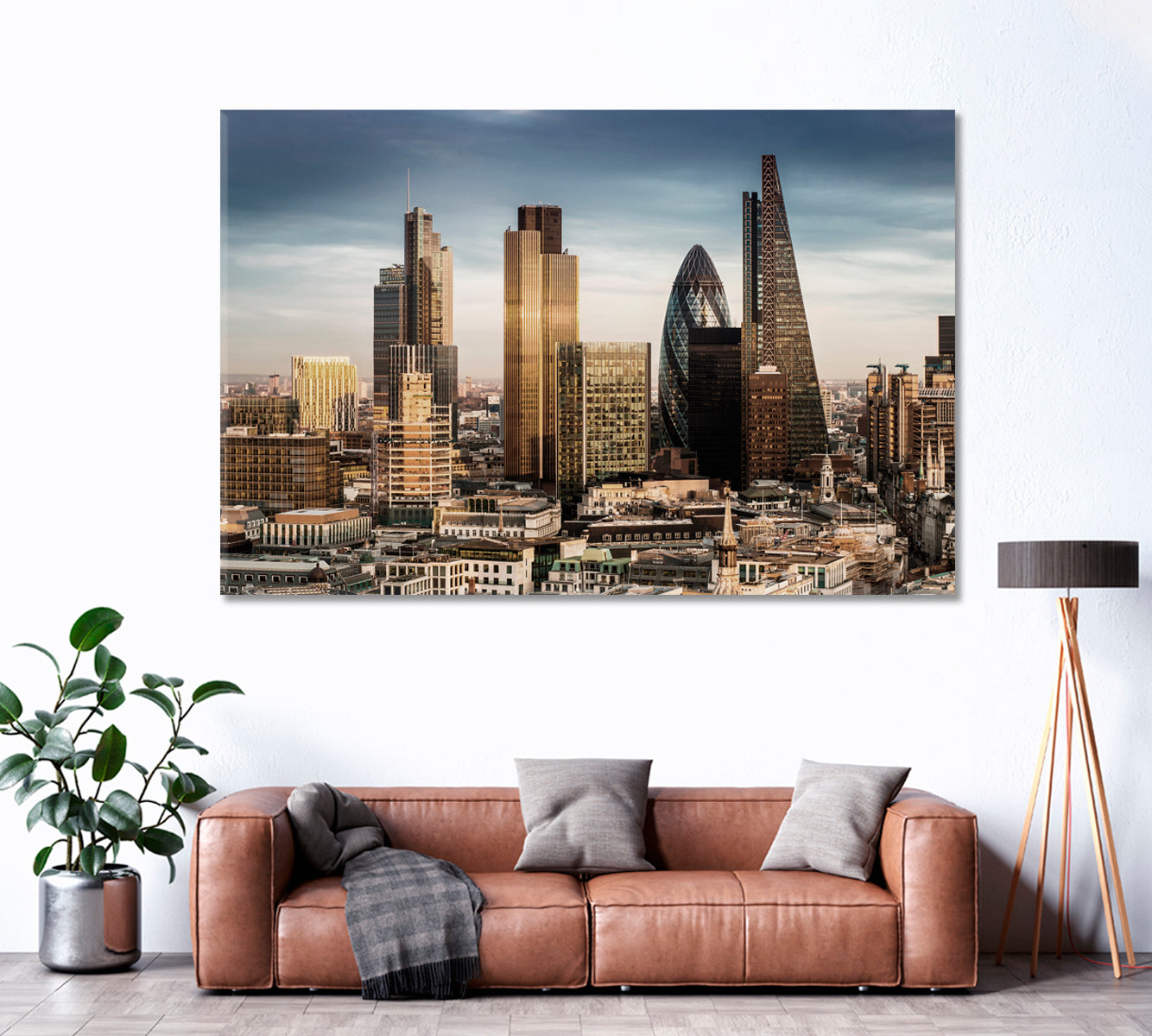 London Central Business District England Canvas Print ArtLexy 1 Panel 24"x16" inches 