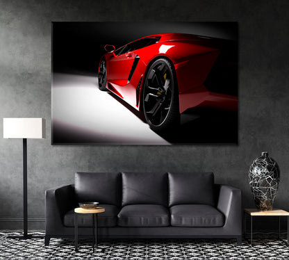 Red Sports Car Canvas Print ArtLexy 1 Panel 24"x16" inches 