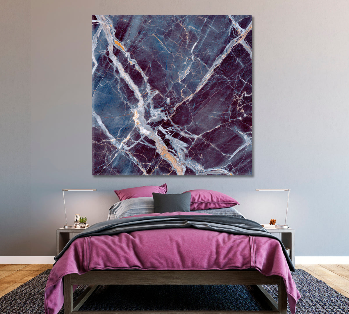 Marble Stone with Veins Canvas Print ArtLexy 1 Panel 12"x12" inches 