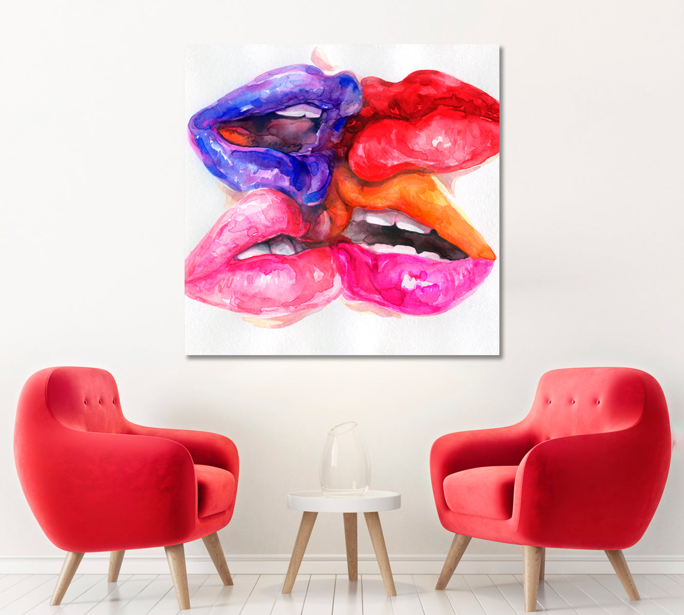 Colorful Lips Canvas Print ArtLexy   