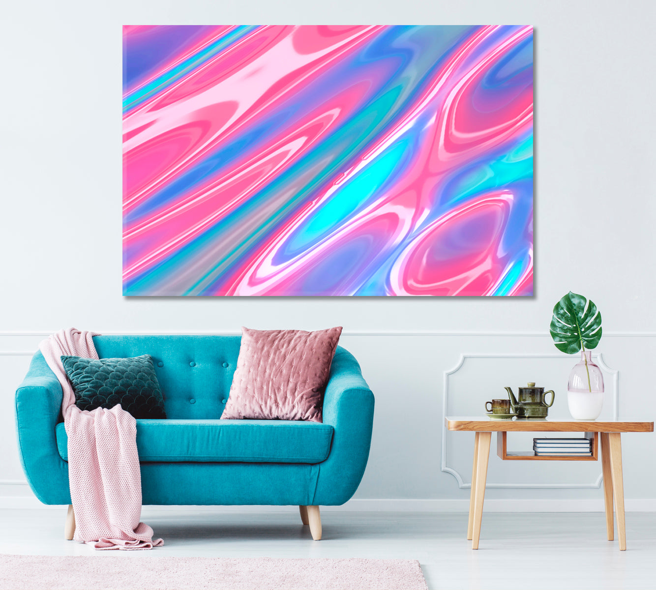 Abstract Colorful Liquid Weave Canvas Print ArtLexy 1 Panel 24"x16" inches 