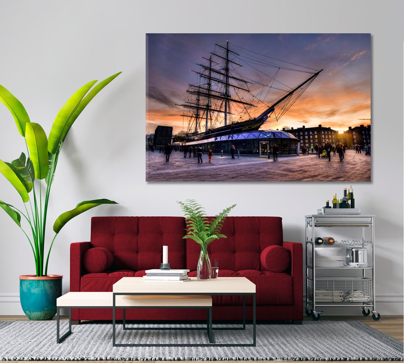 Ship Museum Cutty Sark Greenwich Canvas Print ArtLexy 1 Panel 24"x16" inches 