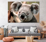 Koala on Tree Canvas Print ArtLexy 1 Panel 24"x16" inches 