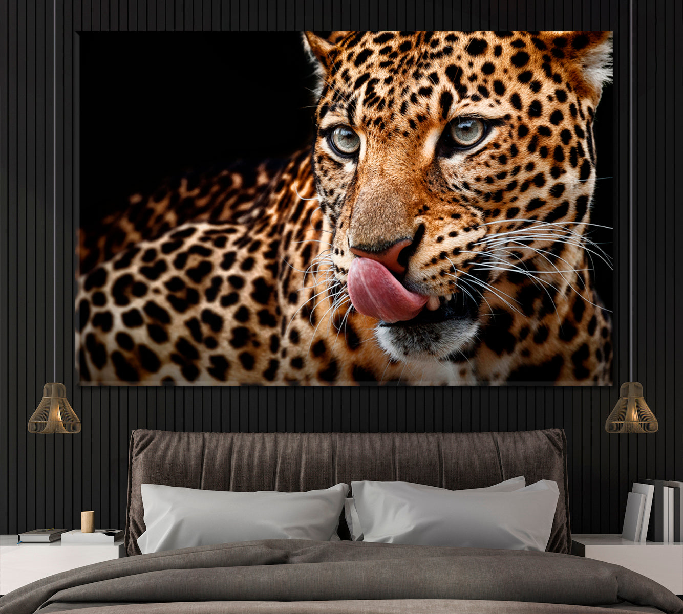 Beautiful Leopard Portrait Canvas Print ArtLexy 1 Panel 24"x16" inches 
